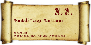Munkácsy Mariann névjegykártya